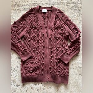 Wilfred Burgundy Wool Knit Cardigan